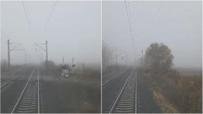 Figyelemfelkeltő figyelmeztetés! Nincs menekvés az átjárón, amikor a vonat megérkezik!